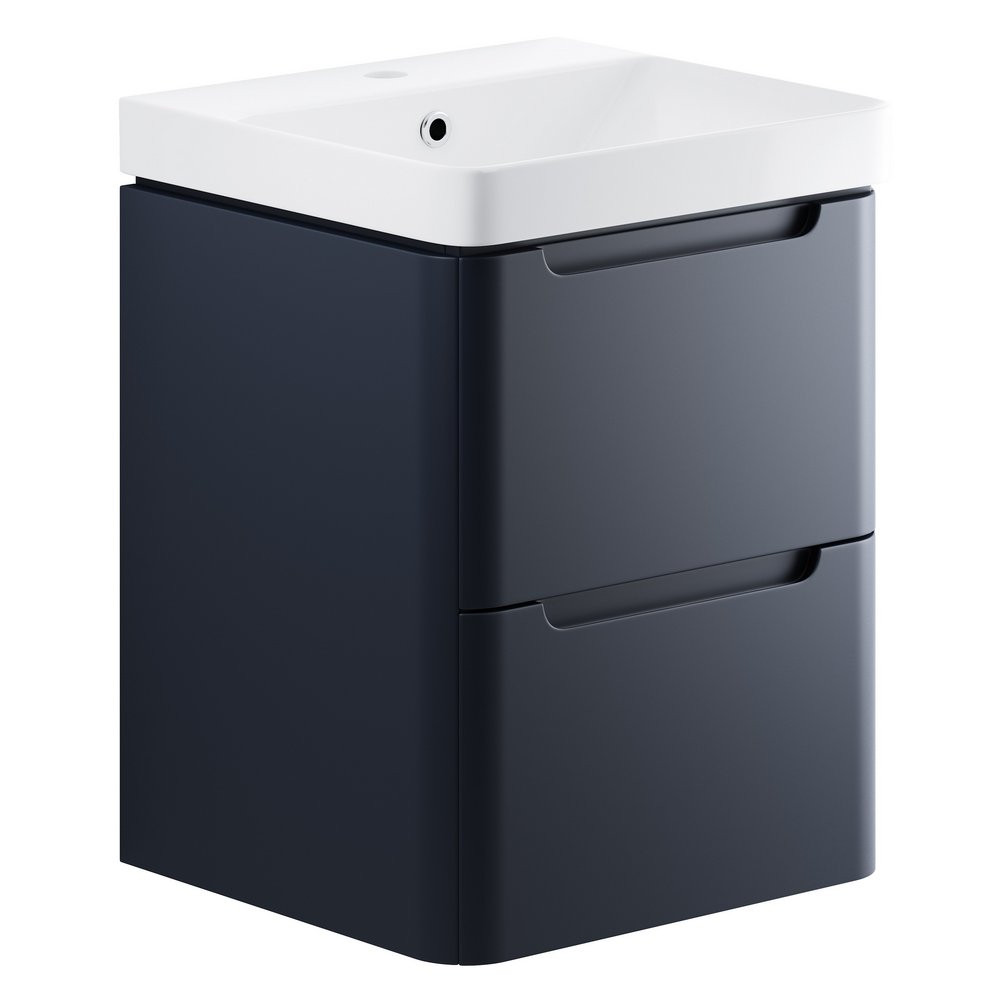 Ajax Ferriby 500mm Wall Hung Matt Indigo Vanity Unit with Basin