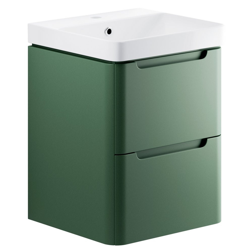 Ajax Ferriby 500mm Wall Hung Matt Sage Green Vanity Unit with Basin