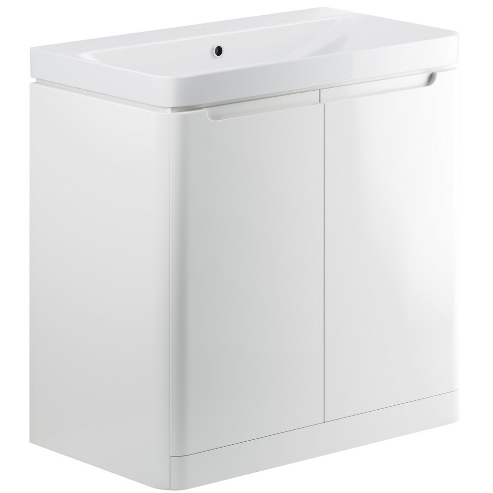 Ajax Ferriby 800mm Floor Standing Gloss White Vanity Unit with Basin