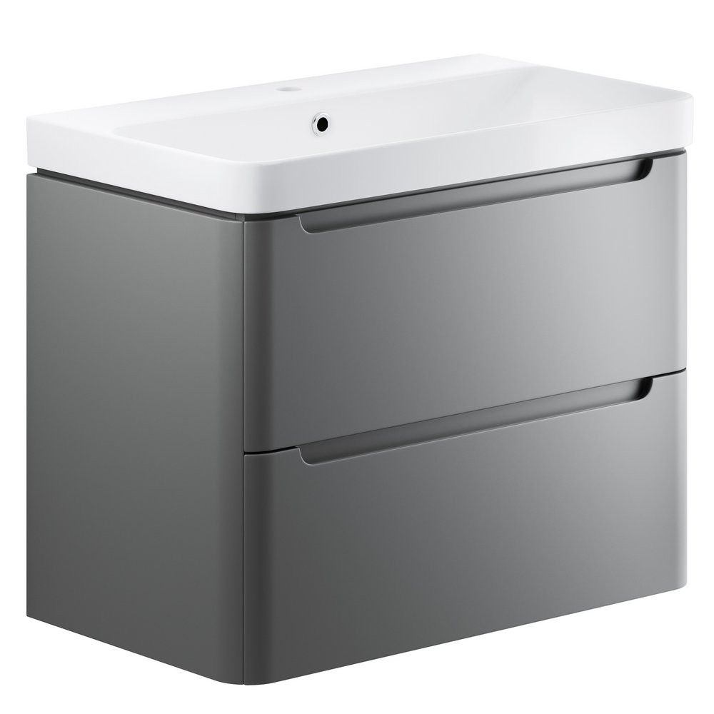 Ajax Ferriby 800mm Wall Hung Matt Grey Vanity Unit with Basin