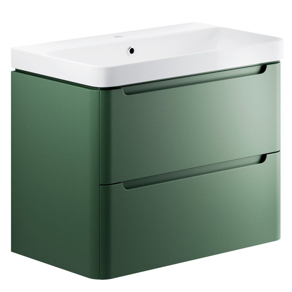 Ajax Ferriby 800mm Wall Hung Matt Sage Green Vanity Unit with Basin