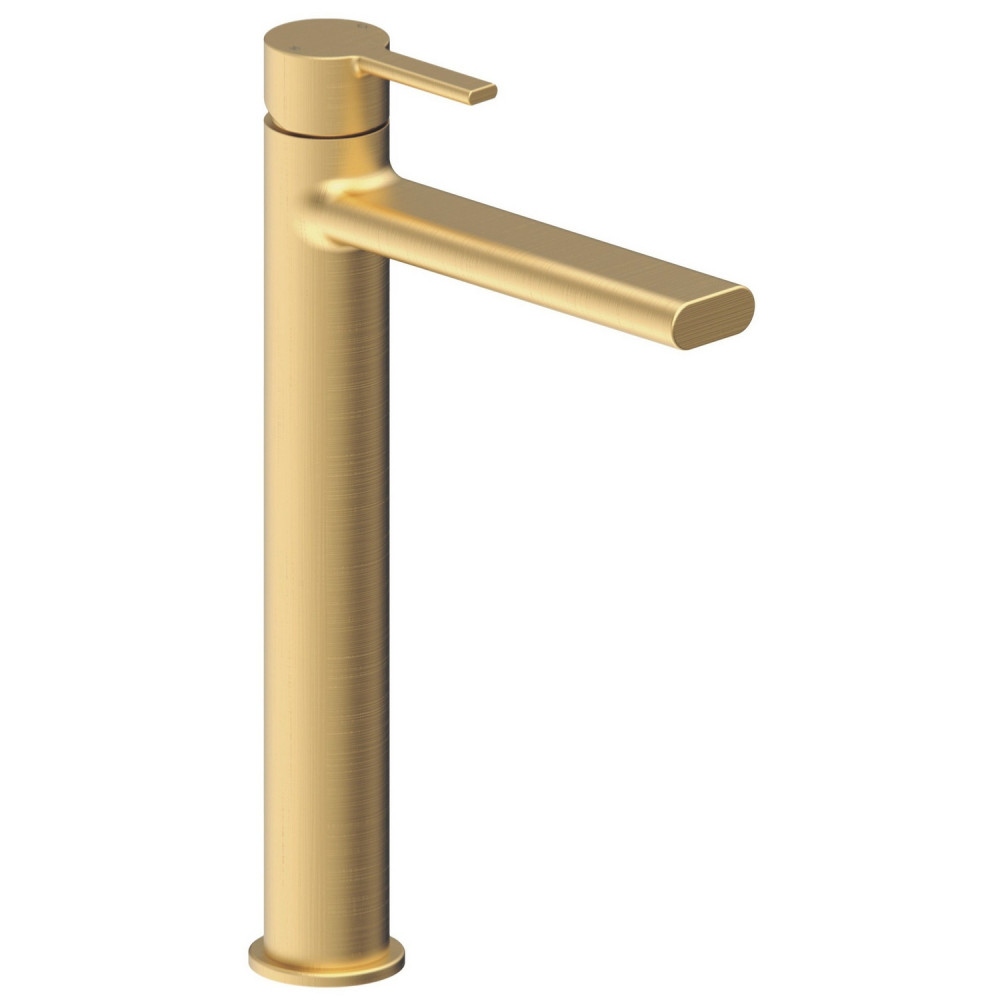 Ajax Freshney Tall Basin Mixer in Brushed Brass