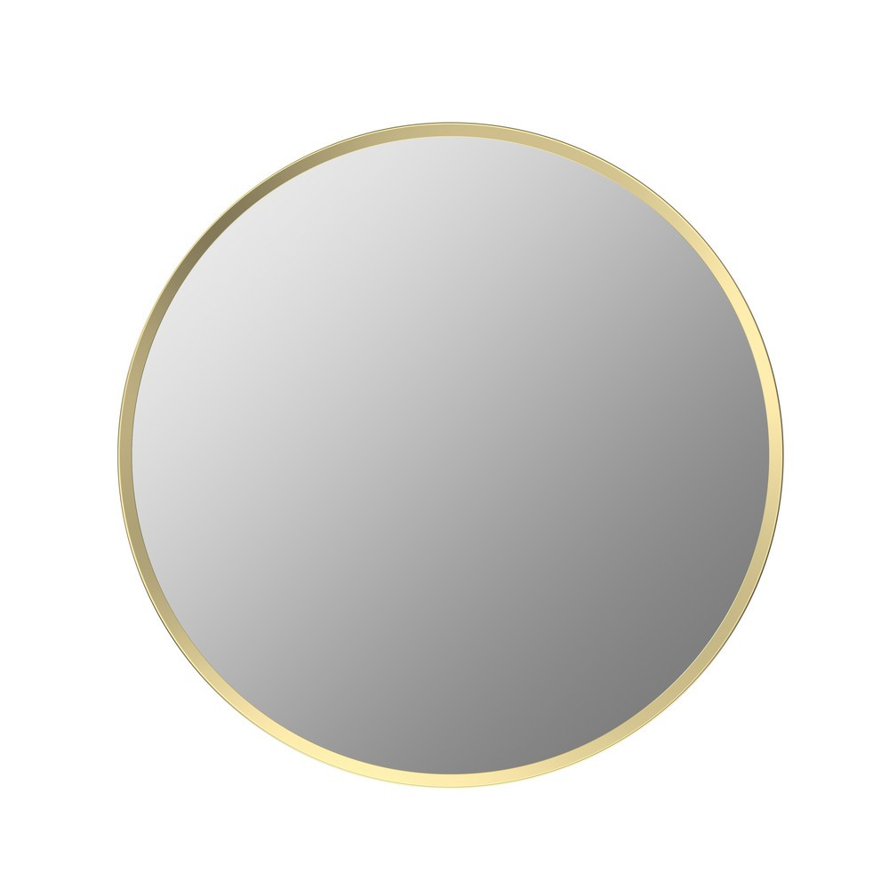 Ajax Gedney 500mm Rounded Brushed Brass Bathroom Mirror