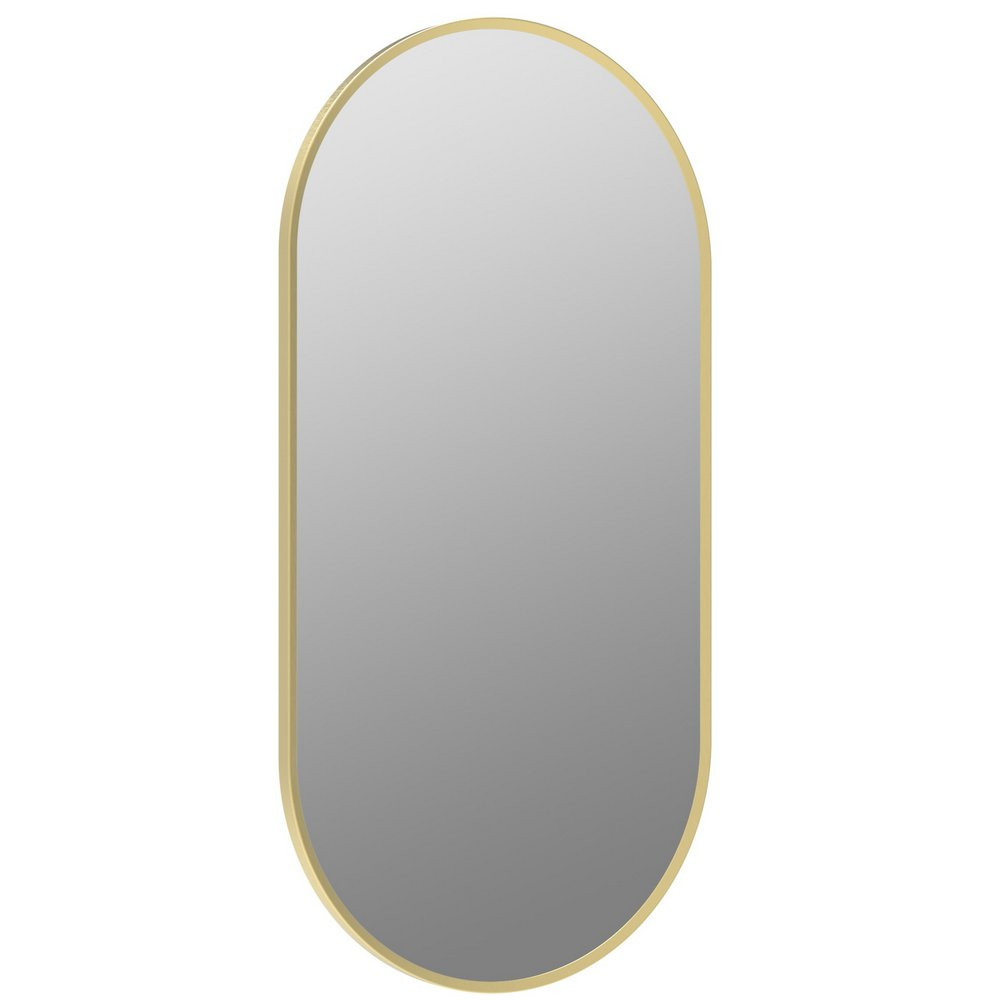 Ajax Gedney 800 x 400mm Oblong Brushed Brass Bathroom Mirror