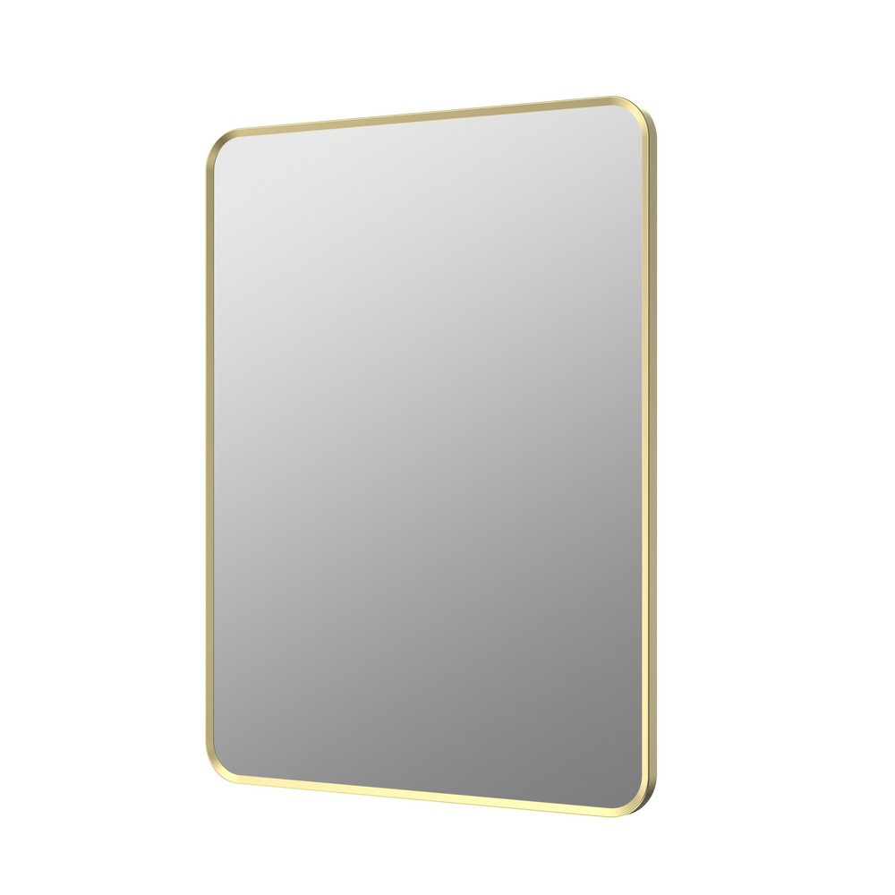 Ajax Gedney 800 x 600mm Rectangular Brushed Brass Bathroom Mirror