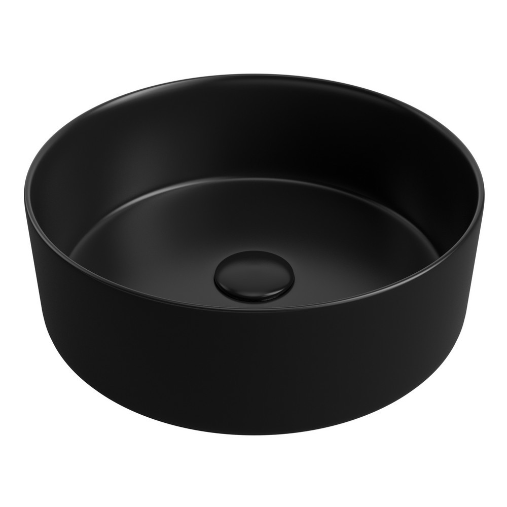 Ajax Hainton Black 355mm Round Ceramic Countertop Basin (1)