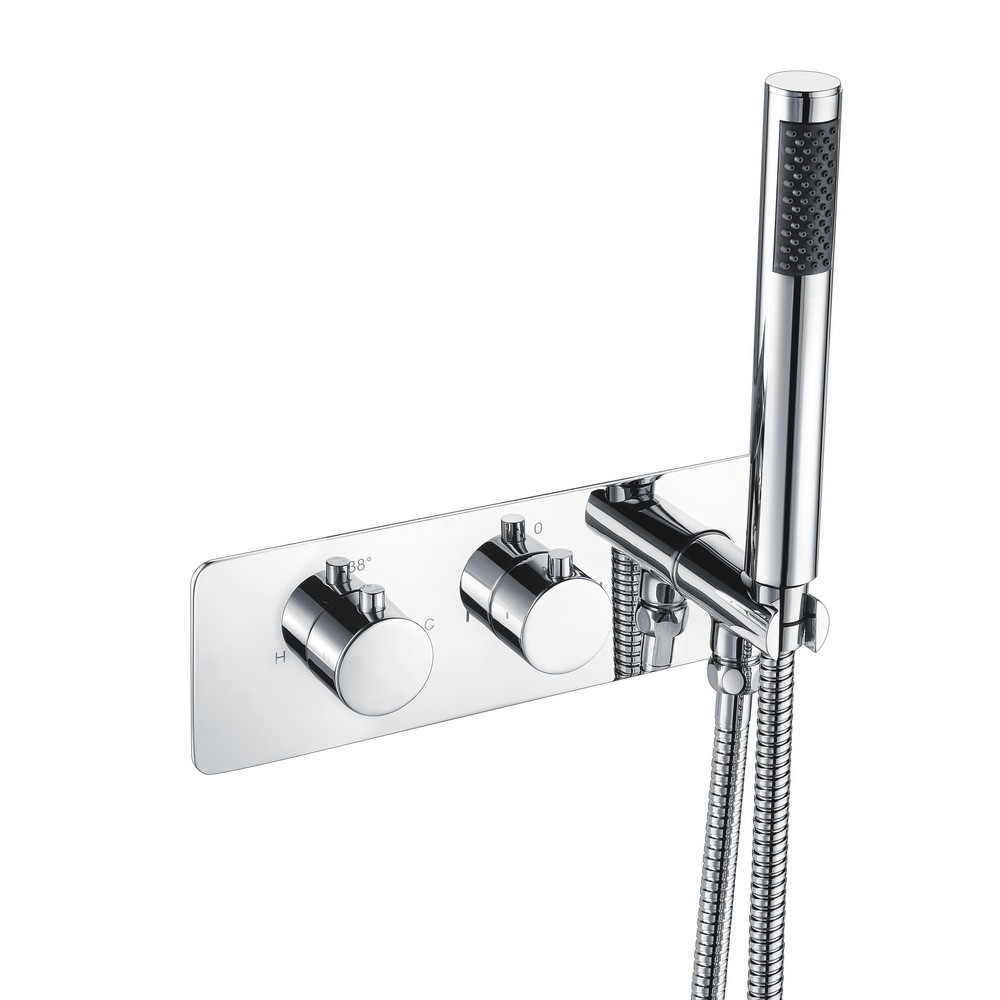 Ajax Halton Chrome Thermostatic Two Outlet Shower Valve with Handset (1)