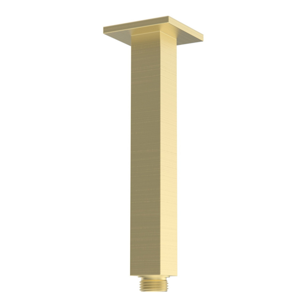 Ajax Hedon Brushed Brass Square 180mm Ceiling Mounted Shower Arm