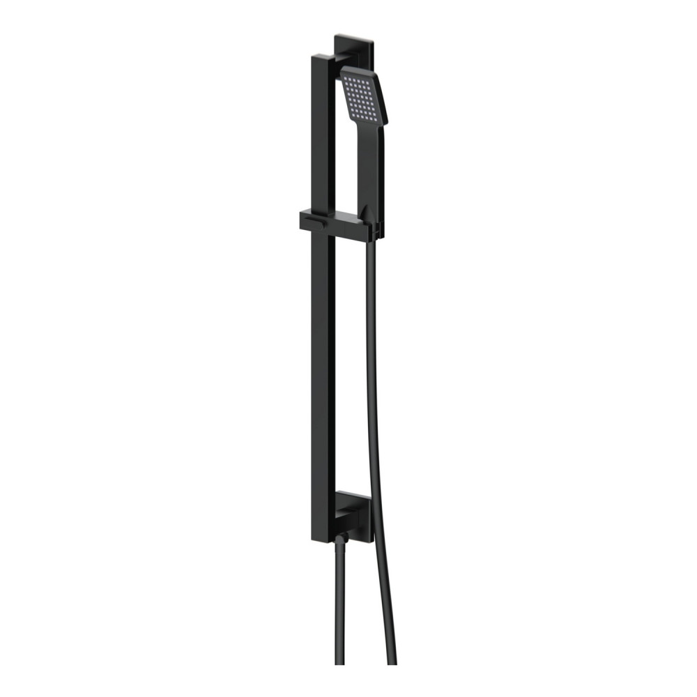 Ajax Hedon Matt Black Square Slider Rail Kit with Handset and Elbow