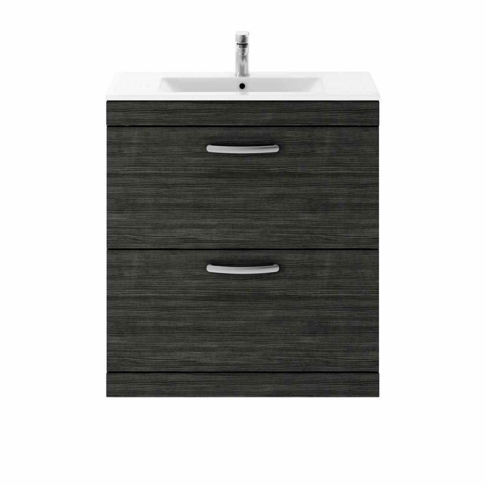 Ajax Idon 800mm Two Drawer Vanity Unit in Black with Basin