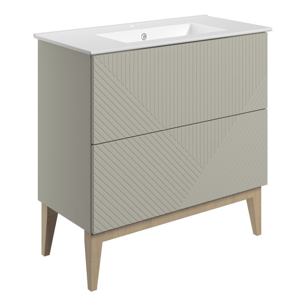 Ajax Irby Matt Oat 815mm Floor Standing Vanity Unit with Basin