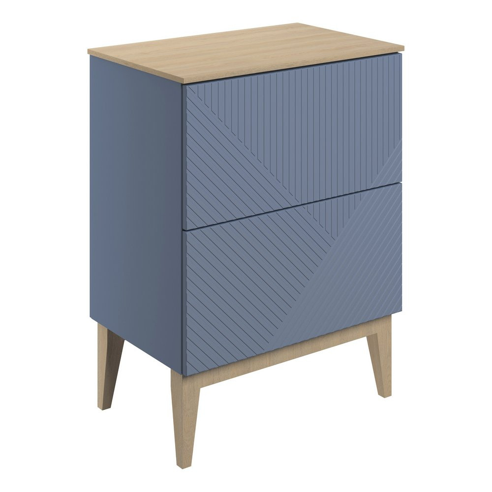 Ajax Irby Matt Smoke Blue 610mm Floor Standing Vanity Unit with Worktop