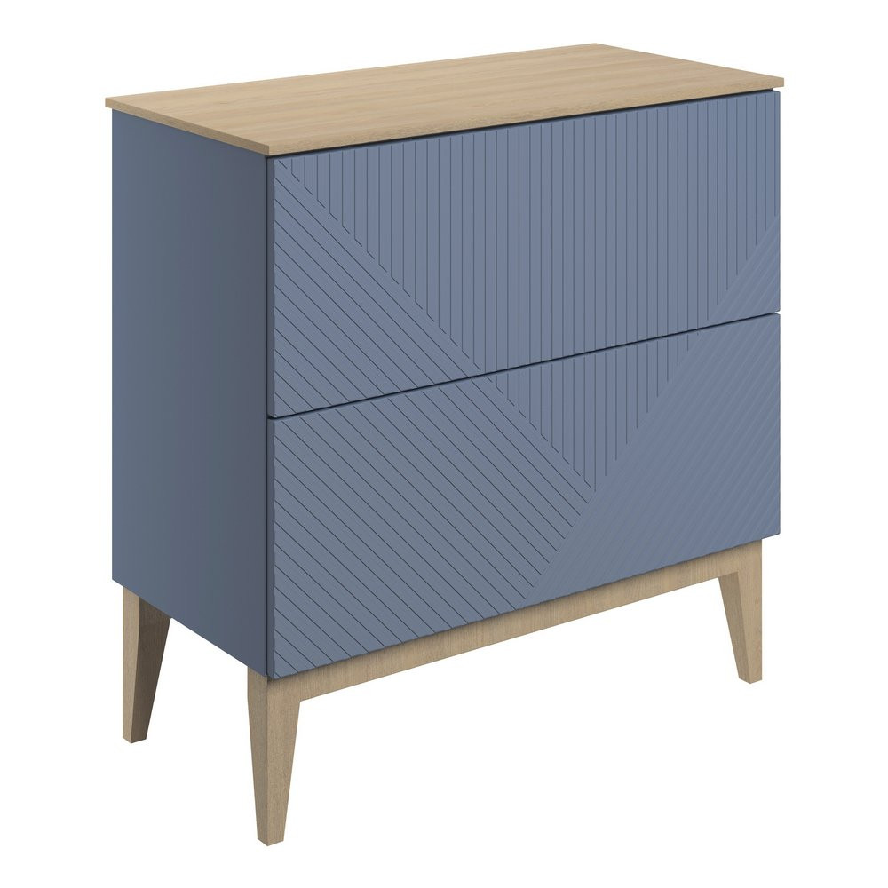Ajax Irby Matt Smoke Blue 810mm Floor Standing Vanity Unit with Worktop