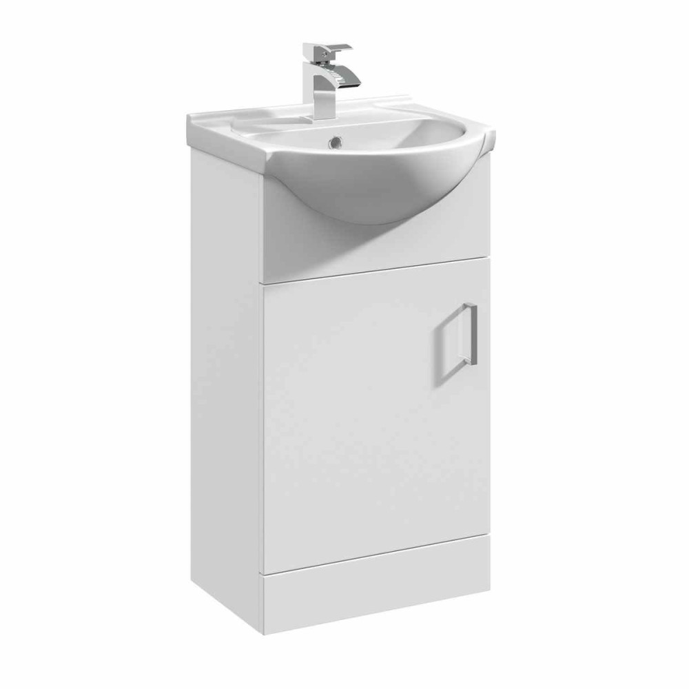 Ajax Kass 450mm Basin Unit In Gloss White with Basin