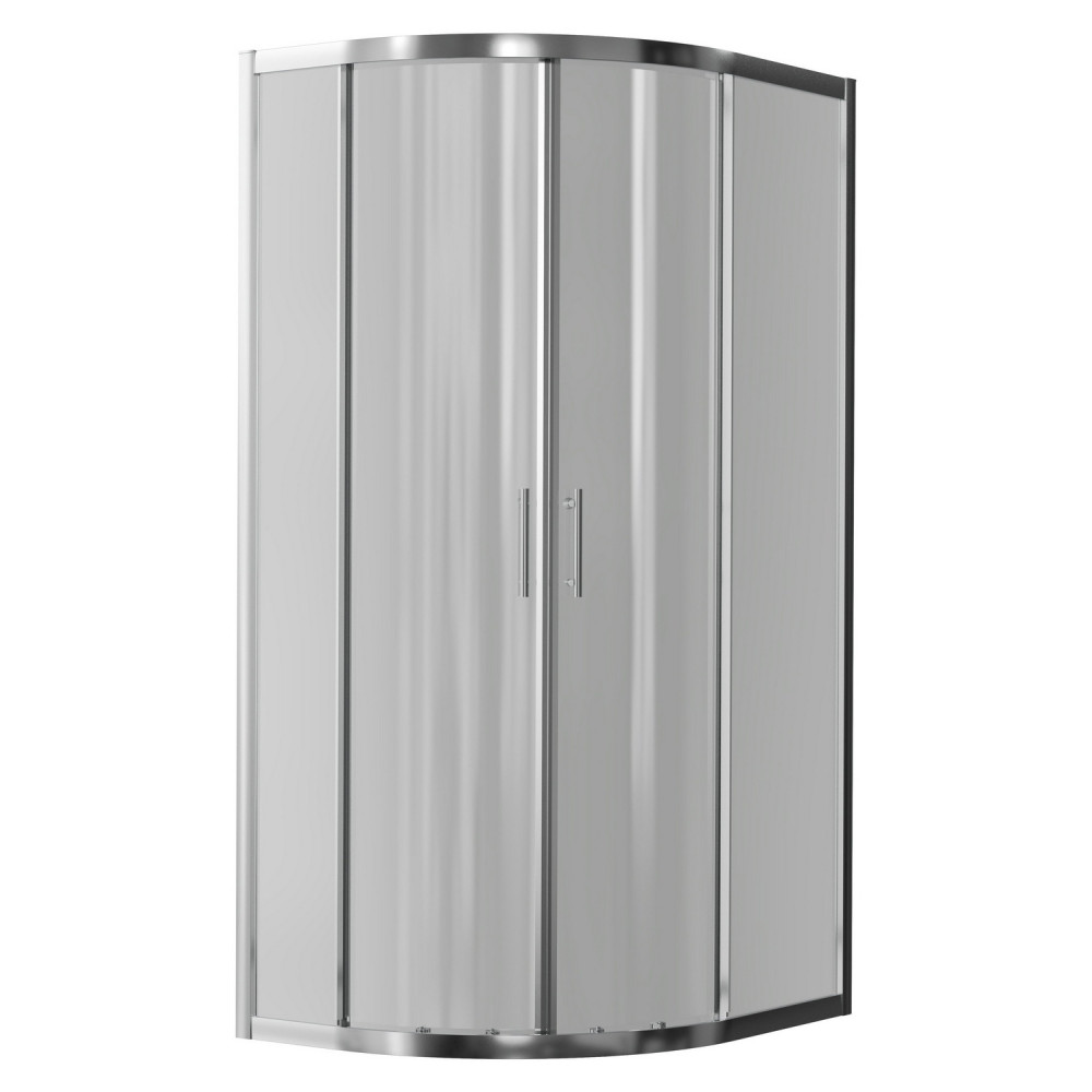 Ajax Keah 6mm Chrome 1000 x 800mm Left Hand Offset Quadrant Shower Enclosure with Tray