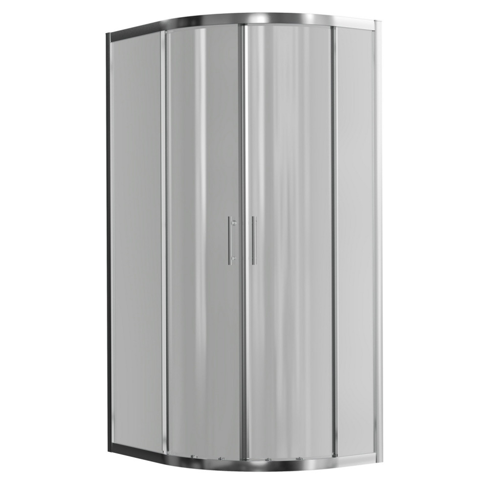Ajax Keah 6mm Chrome 1000 x 800mm Right Hand Offset Quadrant Shower Enclosure with Tray