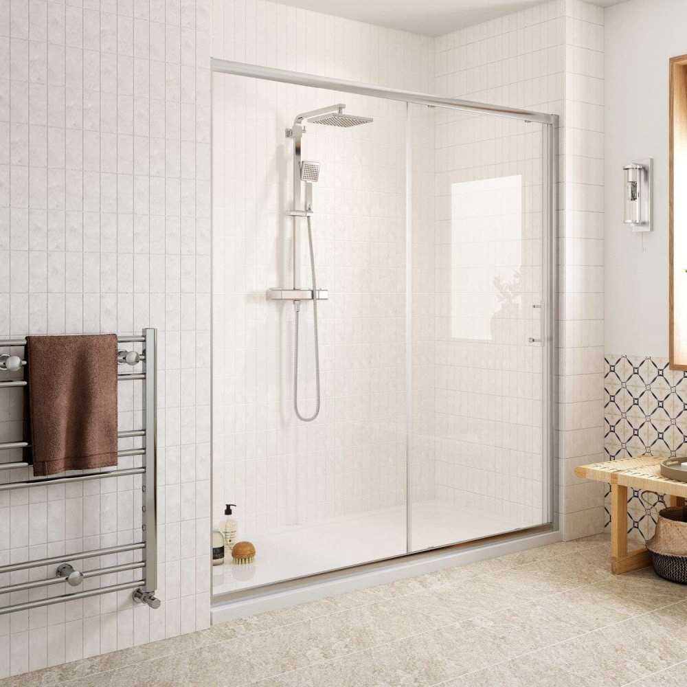 Ajax Keah 6mm Chrome 1200mm Easy Fit Sliding Shower Door