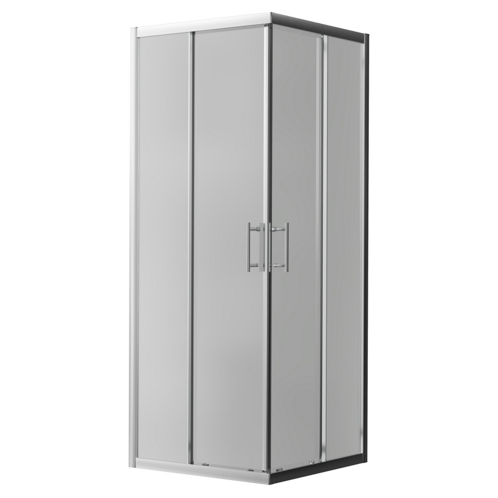 Ajax Keah 6mm Chrome 8060mm Easy Fit Corner Entry Shower Enclosure with Tray