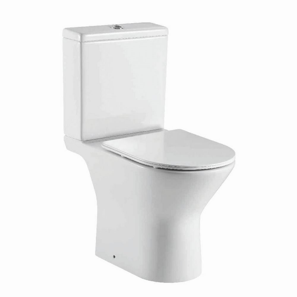 Ajax Life Rimless Open Back Close Coupled Toilet with Cistern