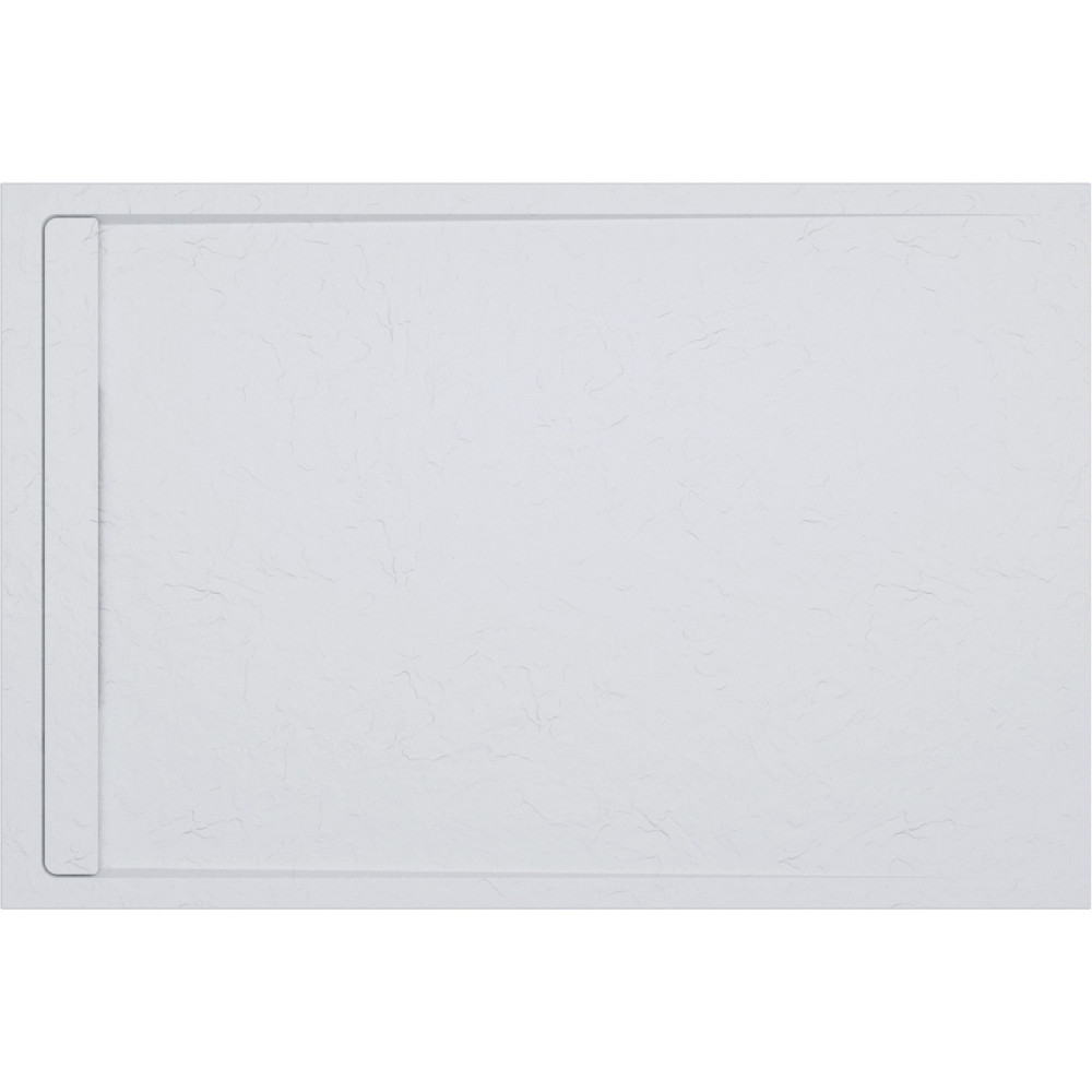 Ajax Linear Slate 1700 x 800mm Rectangular Shower Tray in White