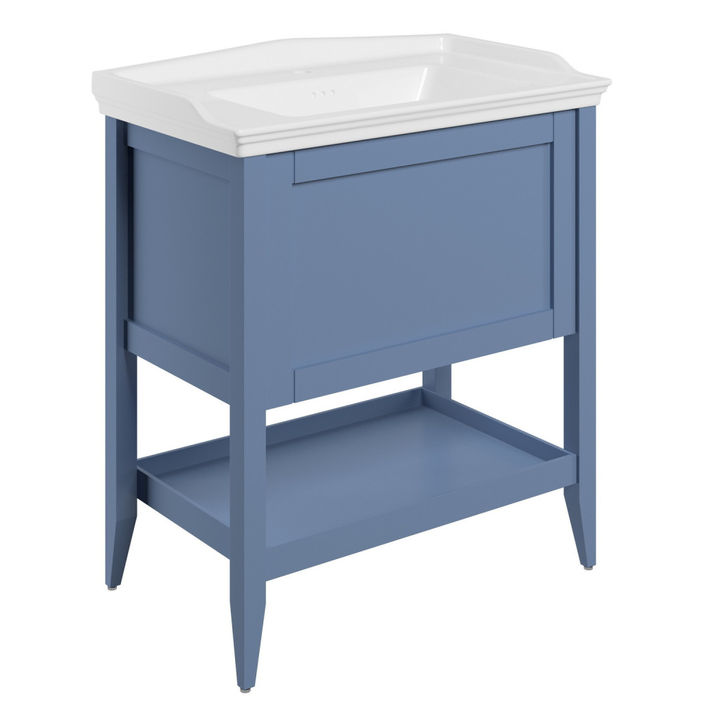 Ajax Linwood 800mm Floor Standing Matt Misty Blue Vanity Unit with Basin