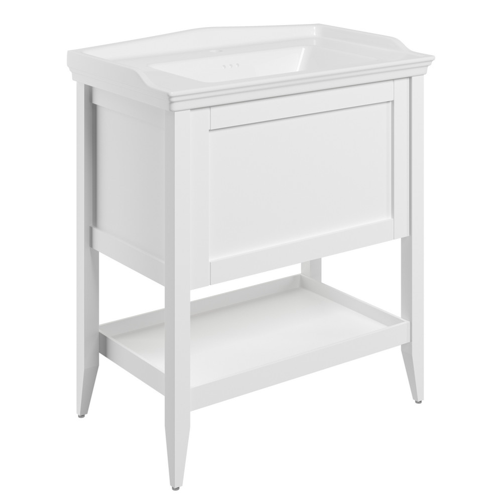 Ajax Linwood 800mm Floor Standing Matt White Vanity Unit with Basin