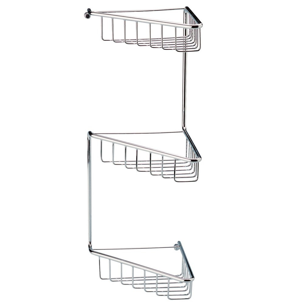 Ajax Linwood Chrome Three Tier Corner Shower Basket (1)