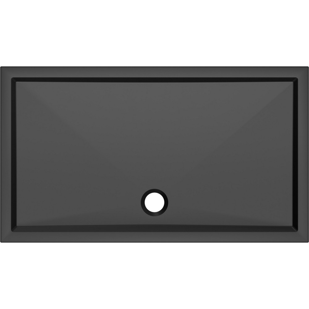 Ajax Low Profile 1700 x 800mm Matt Black Rectangular Shower Tray
