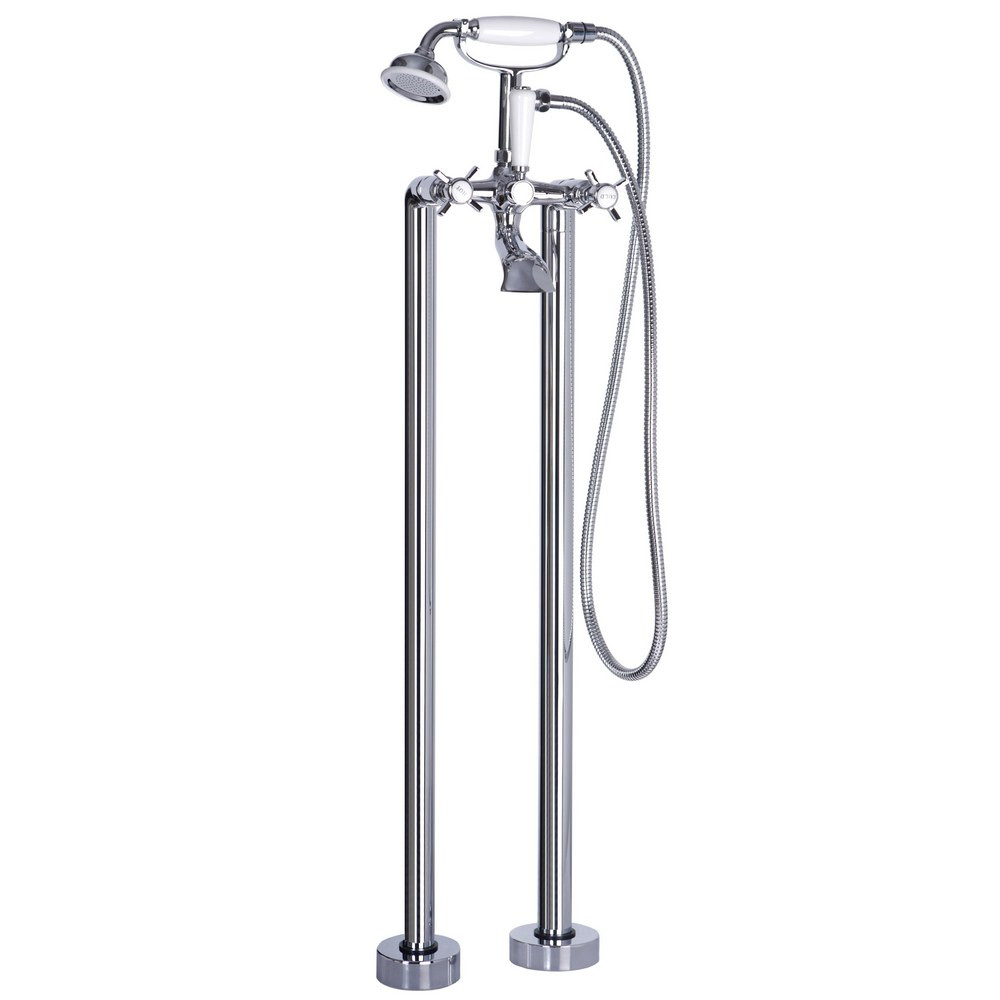 Ajax Lud Chrome Traditional Floor Standing Bath Shower Mixer (1)
