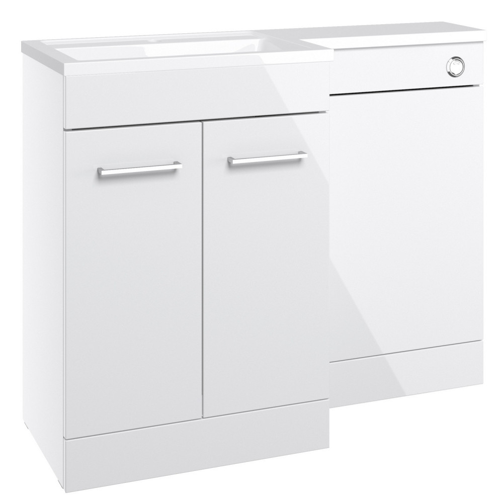 Ajax Manby 1000mm Left Hand Gloss White Combination Unit with Basin