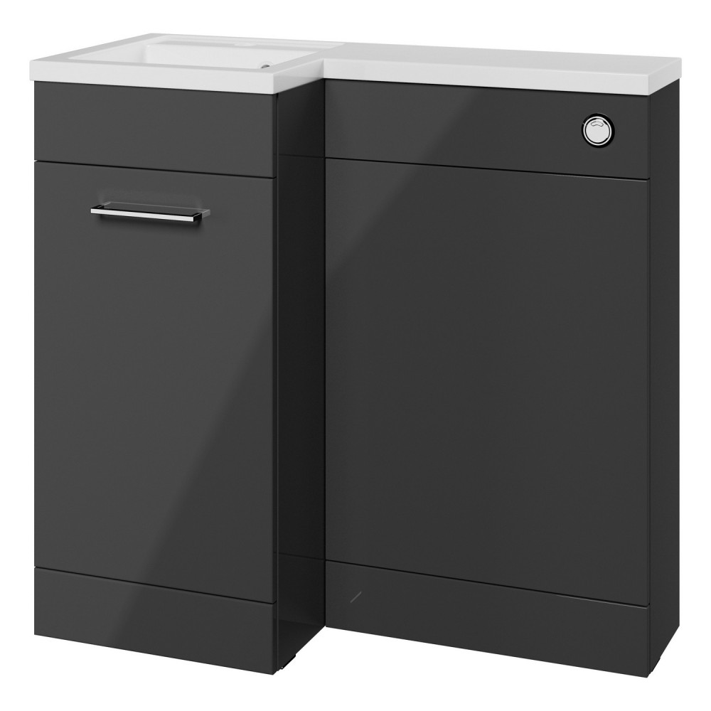 Ajax Manby 900mm Left Hand Gloss Anthracite Combination Unit with Basin