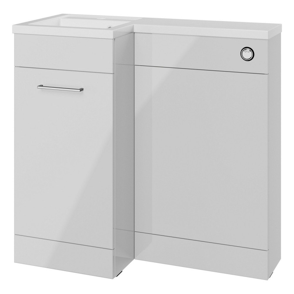 Ajax Manby 900mm Left Hand Gloss Grey Combination Unit with Basin
