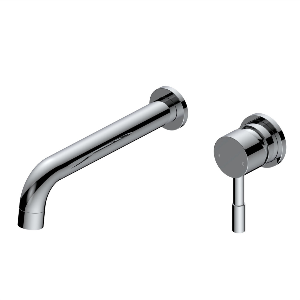 Ajax Ouse Chrome Wall Mounted Basin Mixer with 220mm Spout