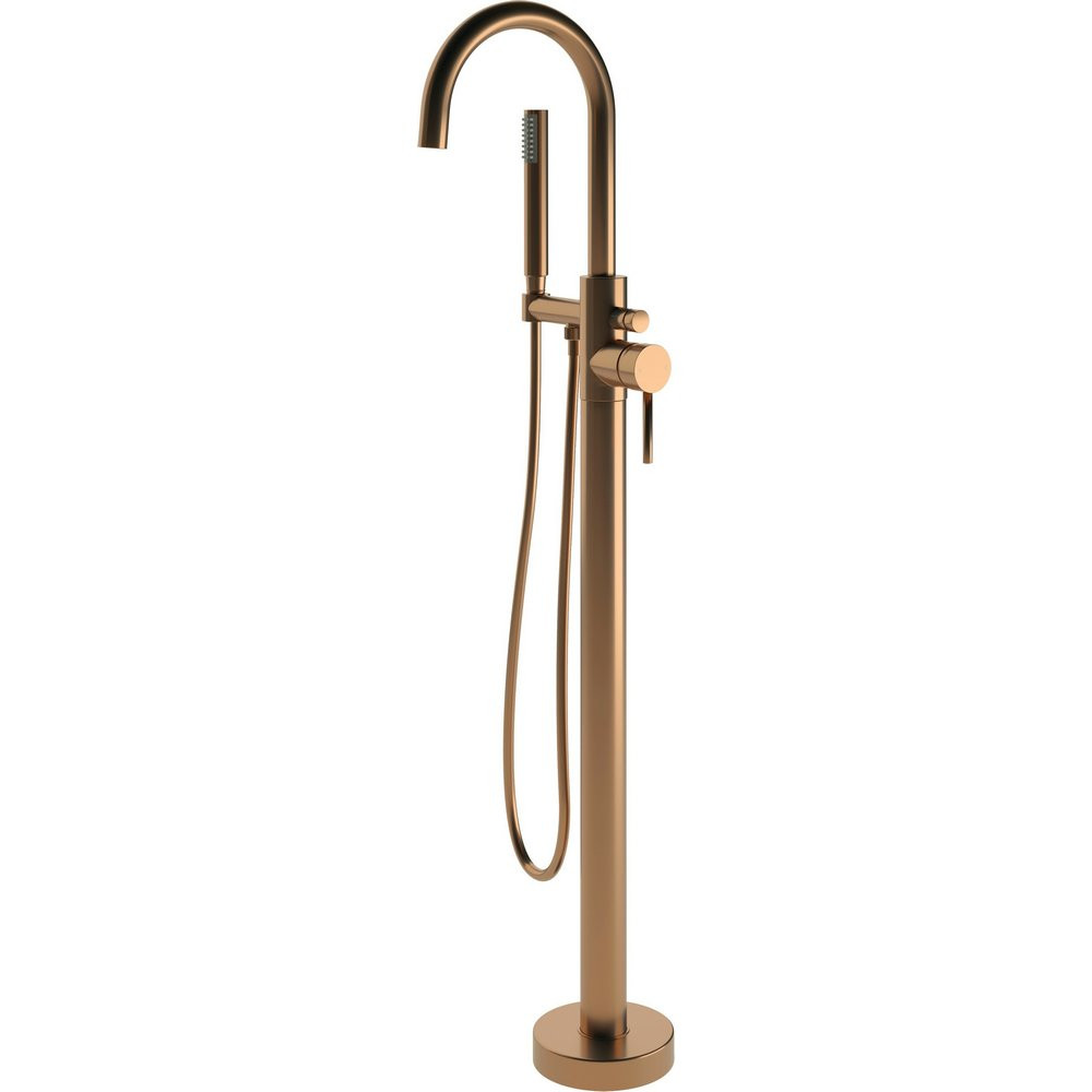 Ajax Ouse Floor Standing Brushed Bronze Bath Shower Mixer