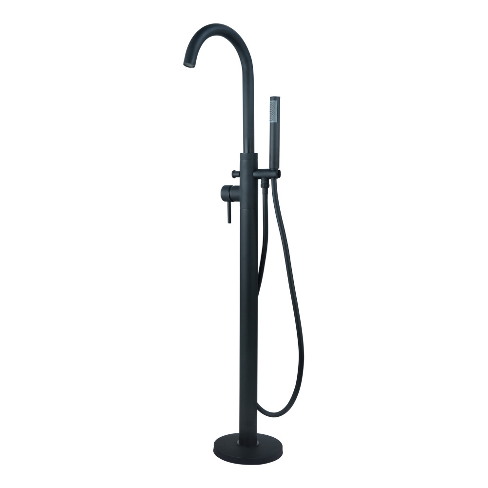 Ajax Ouse Matt Black Floor Standing Bath Shower Mixer