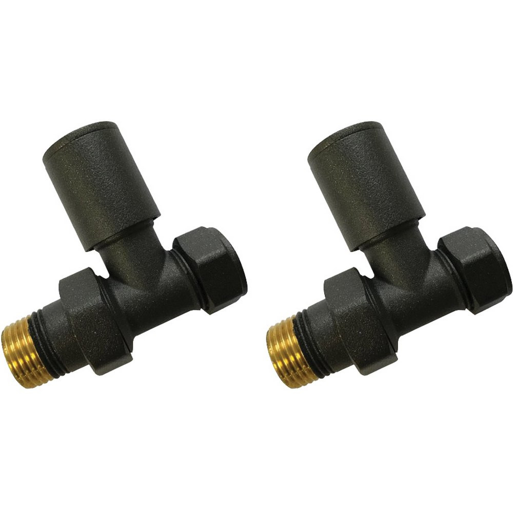 Ajax Patterned Anthracite Straight Radiator Valves (1)