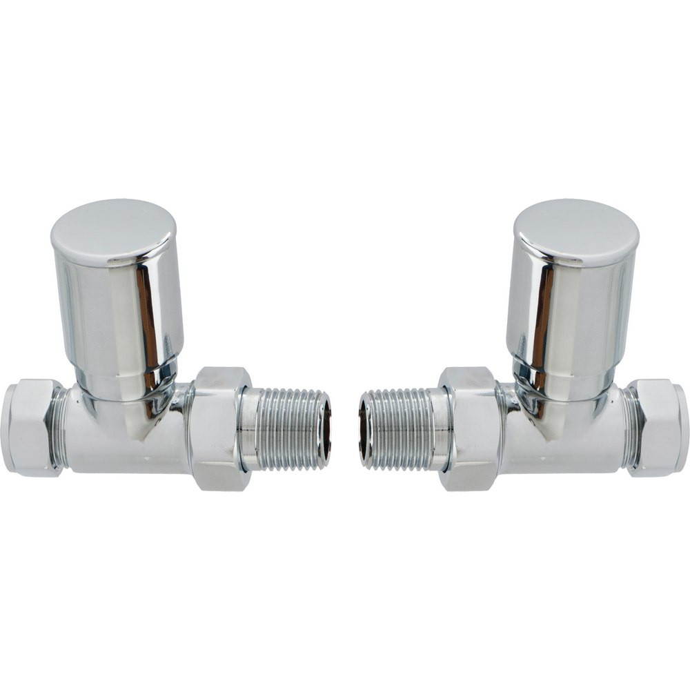 Ajax Patterned Chrome Straight Radiator Valves | Low Price
