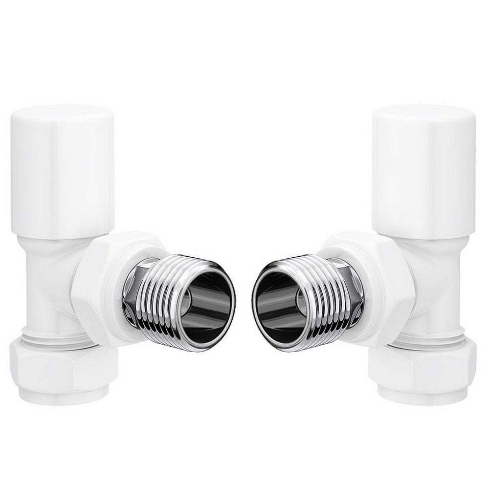 Ajax Patterned White Angled Radiator Valves | Low Price