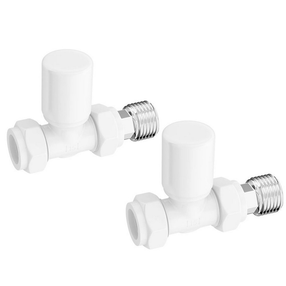 Ajax Patterned White Straight Radiator Valves (1)