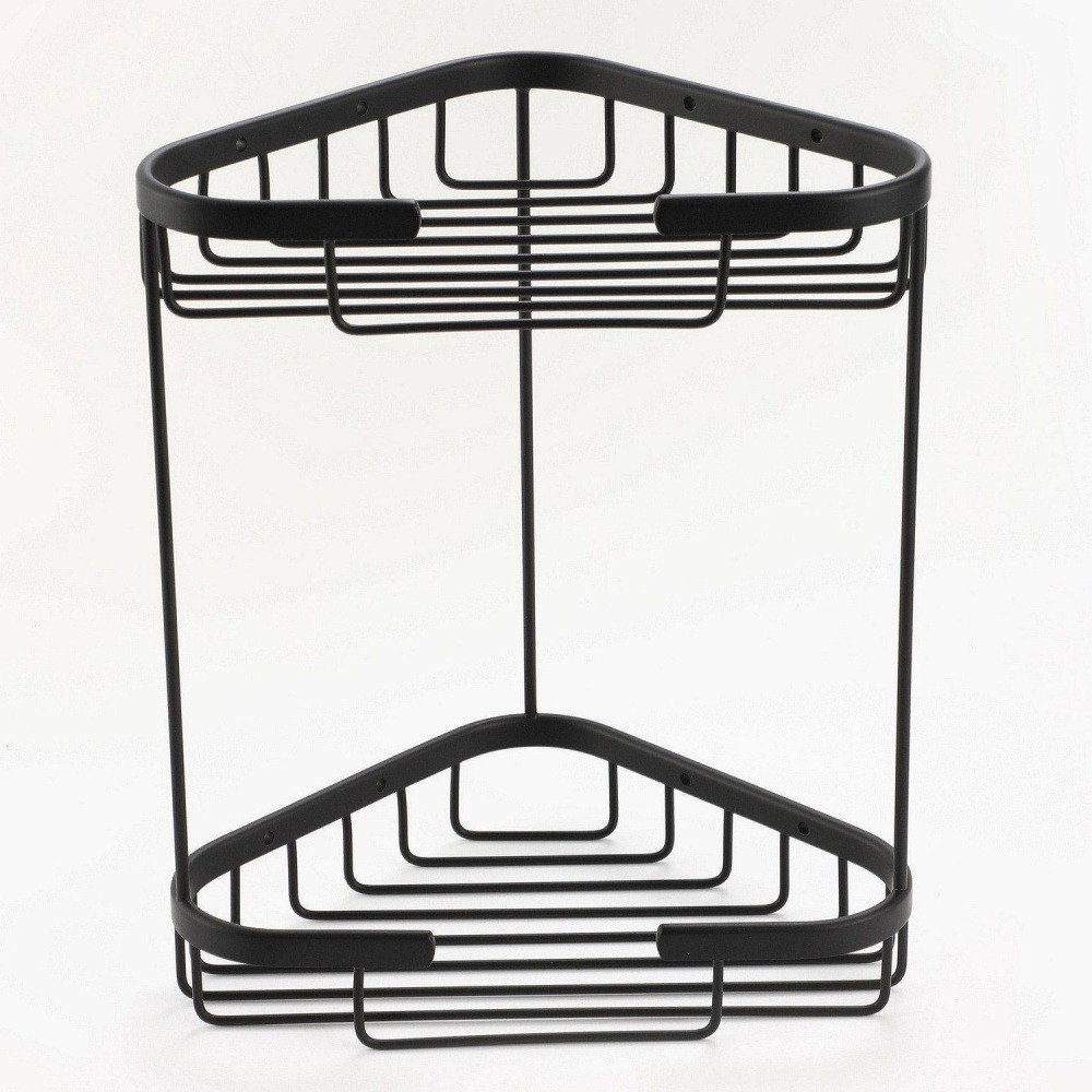 Ajax Redbourne Black Two Tier Corner Shower Basket