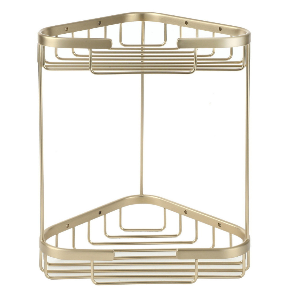 Ajax Redbourne Brushed Brass Two Tier Corner Shower Basket