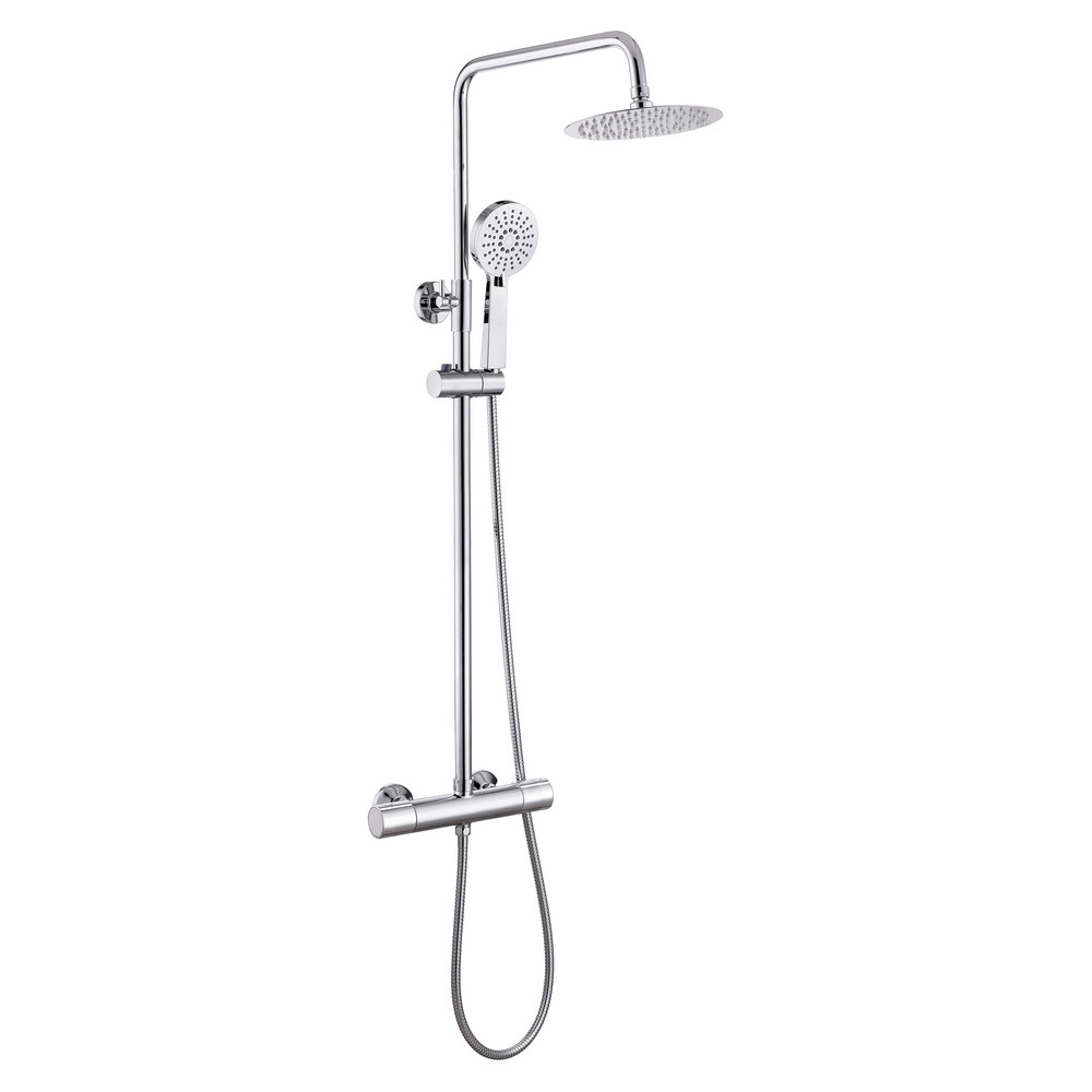 Ajax Riby Cool Touch Chrome Thermostatic Mixer Shower with Overhead Kit