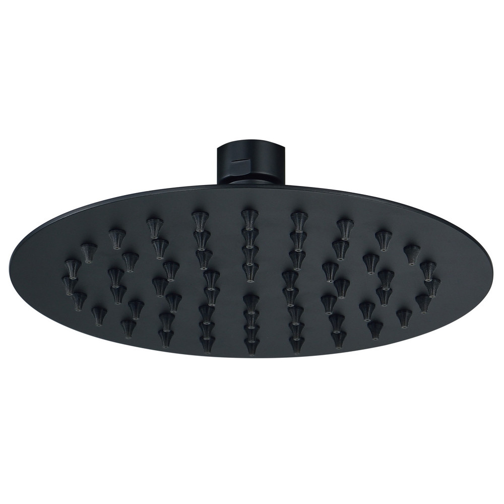 Ajax Round Matt Black 250mm Stainless Steel Showerhead