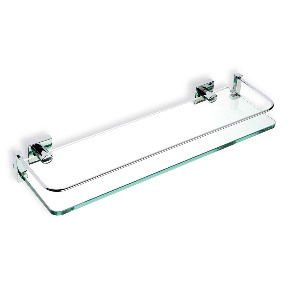 Ajax Roxby Chrome 400mm Glass Shelf
