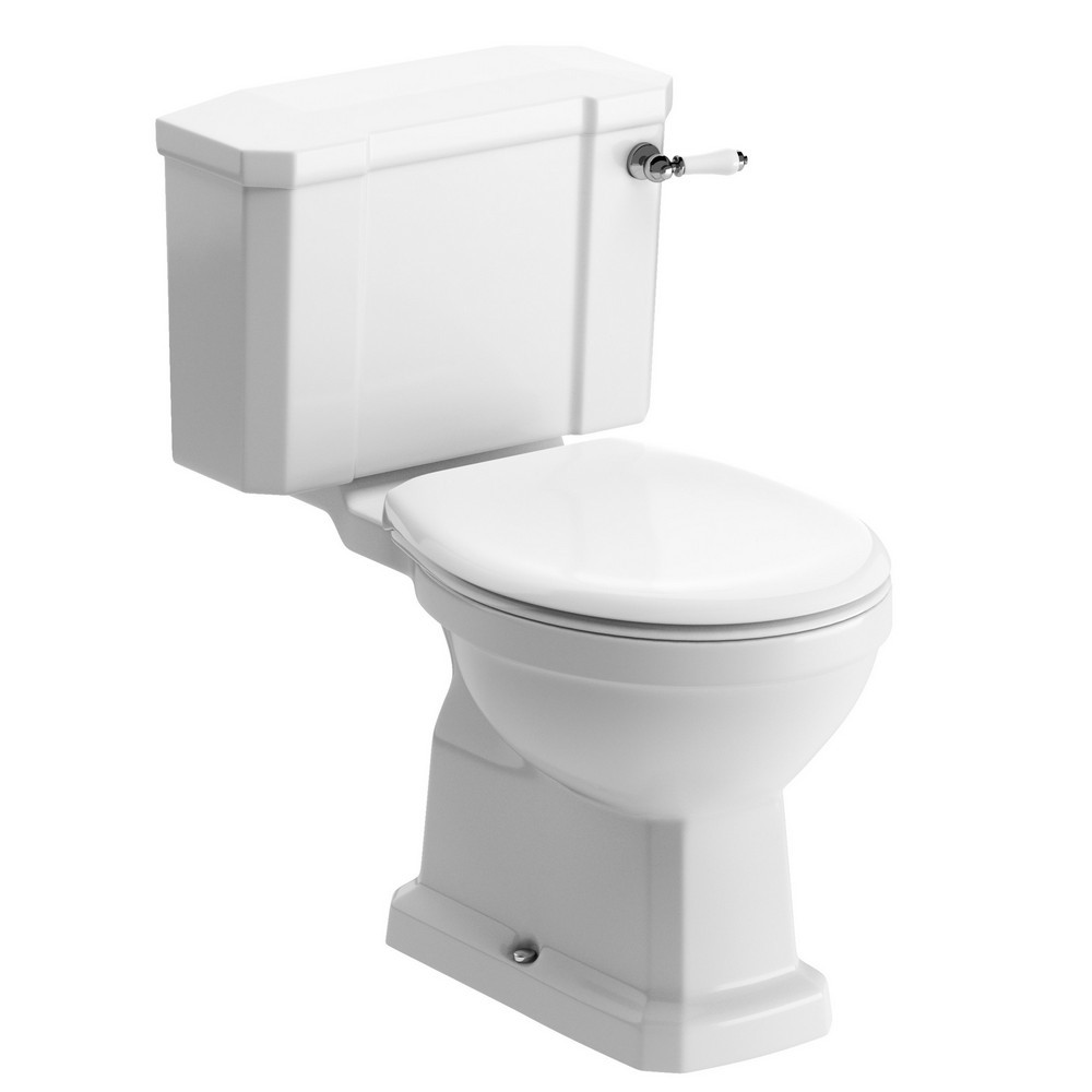 Ajax Somerby Close Coupled WC with Acrylic Seat and Chrome Fittings
