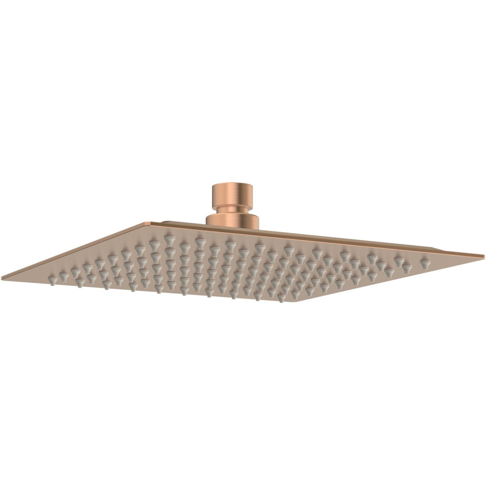 Ajax Hedon Square 200mm Brushed Bronze Ultra Slim Shower Head