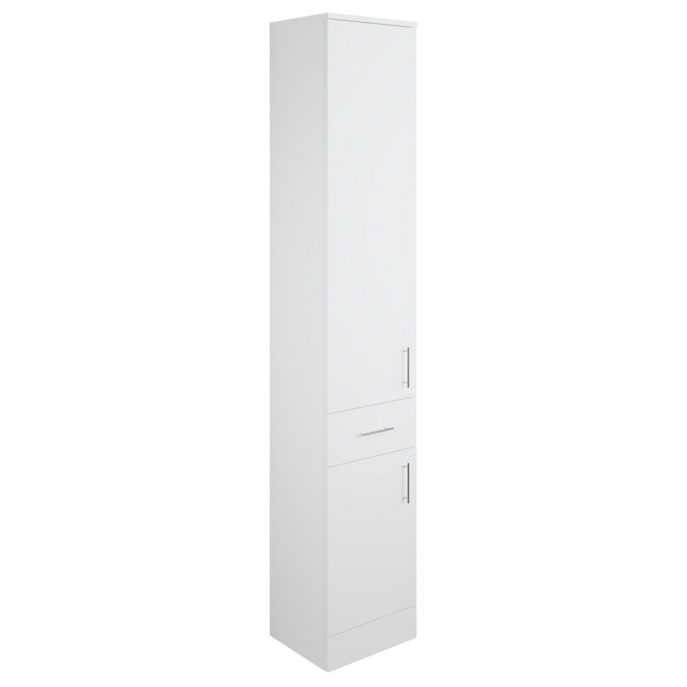 Ajax Tealby Gloss White 300mm Bathroom Tall Storage Unit