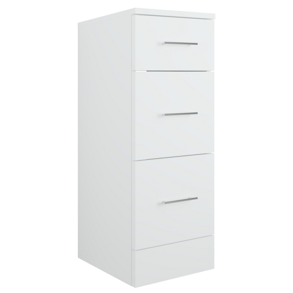 Ajax Tealby Gloss White 300mm Three Drawer Bathroom Storage Unit