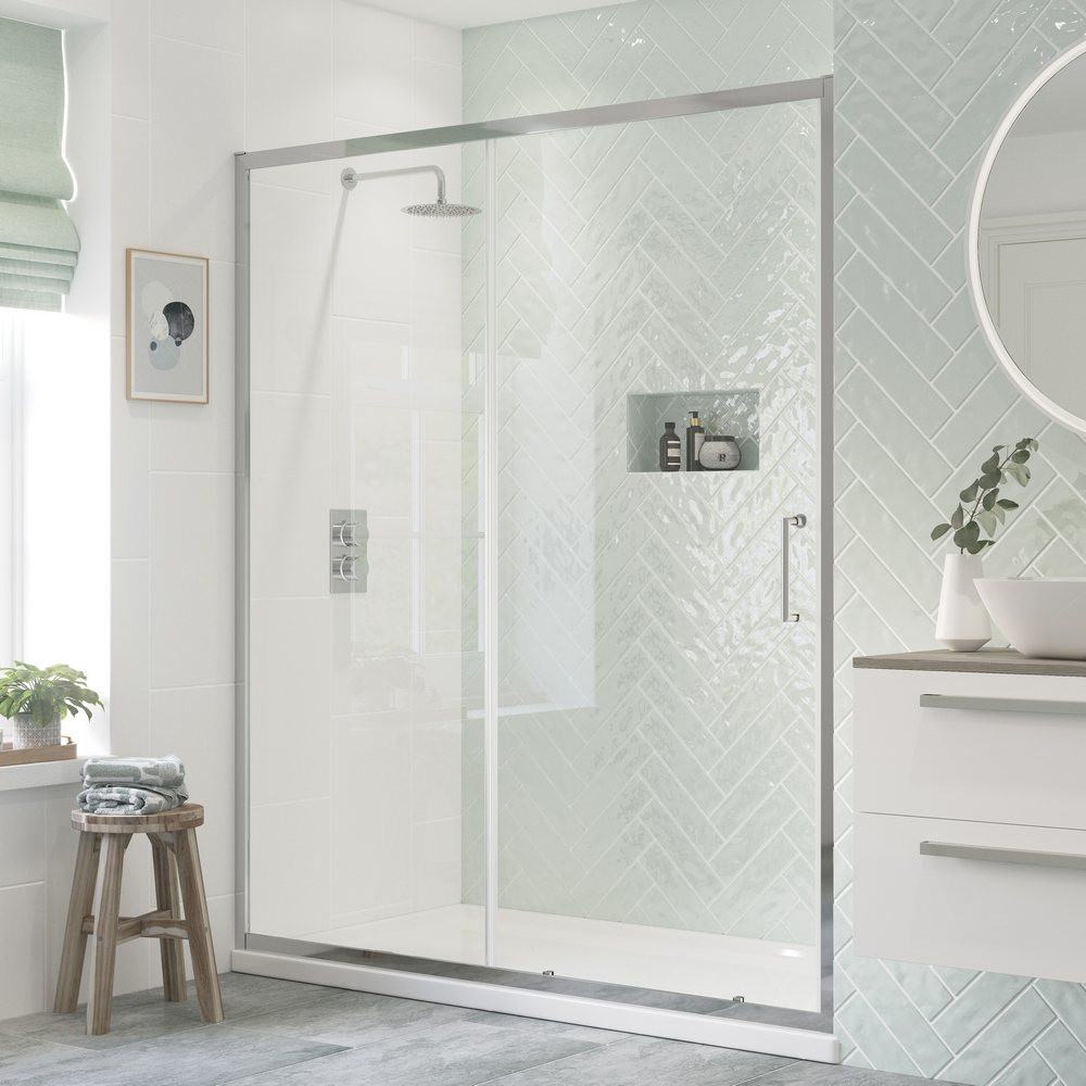 Ajax Tori 8mm Chrome Sliding Shower Door Main