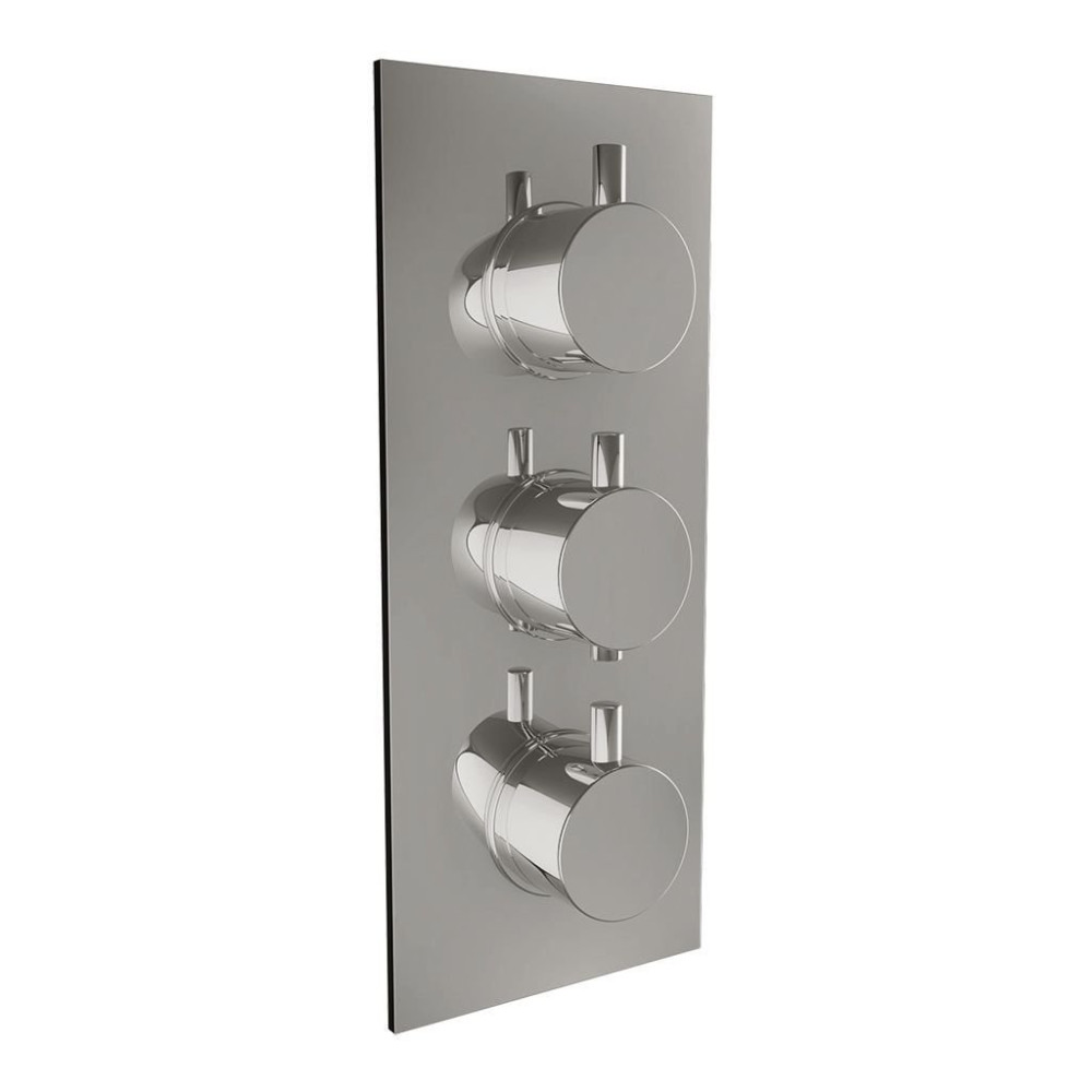 Ajax Valve Triple Round Handle Two Outlets with Diverter Chrome